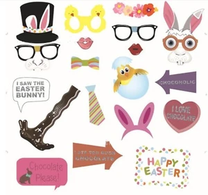 Happy Easter Bunny Hat eyeglasses Party Selfie Photo Booth Prop fun Game Sign - Picture 1 of 11