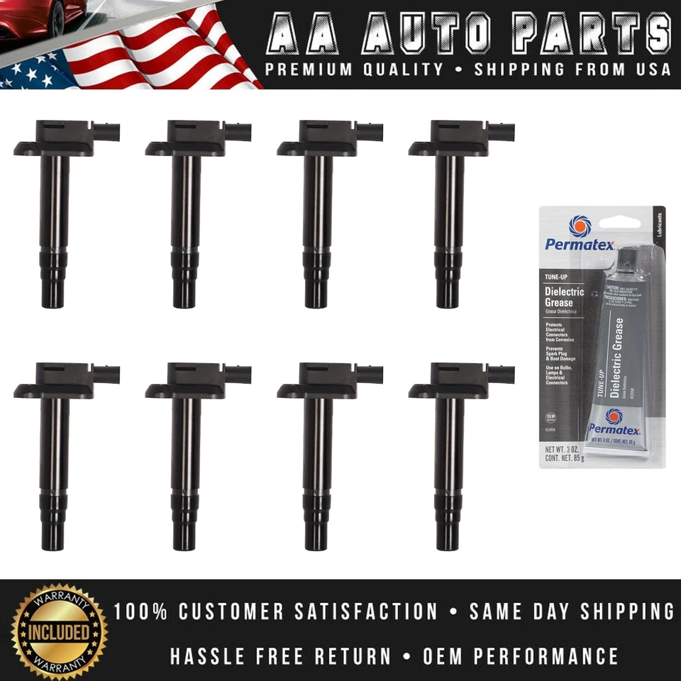 Juego de 8 bobinas de encendido + grasa de afinación para Audi S6 y Volkswagen Sharan UF274 Foto 1 de 4