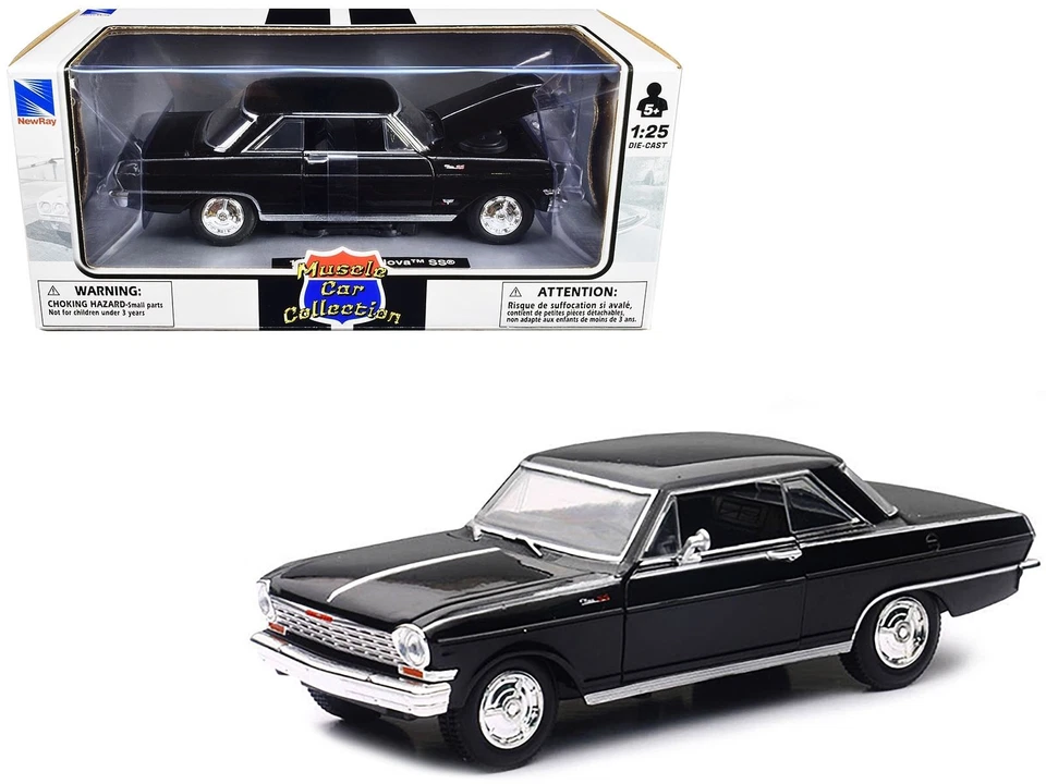 1964 Chevrolet Nova SS Black "Muscle Car Collection" 1/25 Diecast Model Car by N - Image 1 of 1