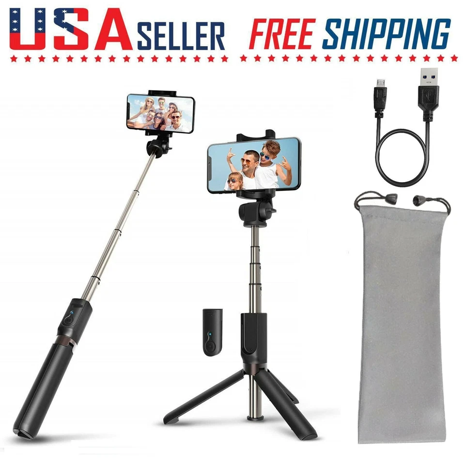 Selfie Stick Tripod Bluetooth Wireless Remote Cellphone Mount Holder Stand  - Image 1 of 4