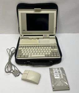 Vintage AST Premium Exec 386SX/25 Laptop Computer Ultra Rare Mouse Floppy Disk - Bild 1 von 24