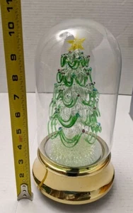 Vintage Glass Christmas Tree Night Light Plays White Christmas - Picture 1 of 10