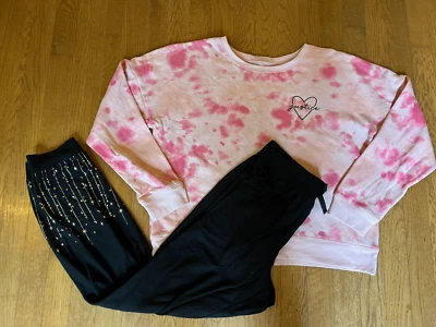 Lote de 2 artículos para niñas (Tie Dye Crew y joggers) talla Y XL, varias marcas, ENVÍO GRATUITO Foto 1 de 4