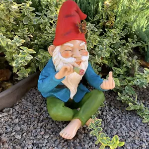 Garden Gnome Relaxed Gnome Statue Lawn Garden Figurine for Outdoor House Decor - Picture 1 of 9