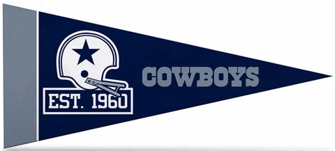 Dallas Cowboys Helmet Mini Pennants, 4" x 9" - Licensed by Rico - Made In USA Cover