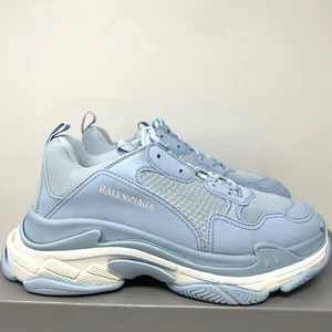Balenciaga Triple S Men's Sneakers Size 44 EU / 11 US Light Blue White  - Picture 1 of 12