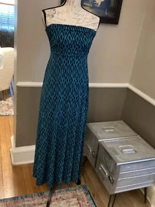 Banana Republic Blue Print Strapless Maxi Dress XS - Picture 1 of 7