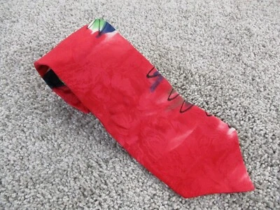 Corbatas Robert Daskal para hombre pintadas a mano Michelle rojas florales hechas en seda EE. UU. Foto 1 de 4