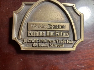 JI Case 1994 Parts For Trade Fair St. Louis Missouri Vintage Pewter Belt Buckle - Picture 1 of 2