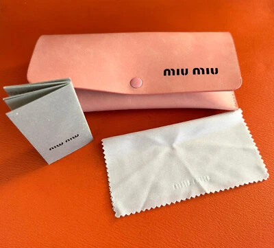 BRAND NEW Miu Miu leather Sunglasses Case with Cleaning Cloth