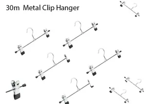 HD Metal Clip Hangers Clothes Chrome Coat Waistband Trouser Skirt 30cm - Picture 1 of 3