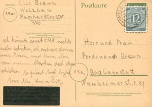 All. Bes. Gem. Aus. Ziffern Postkartenaufbrauchsausgabe Welzheim Bad Cannstatt - Bild 1 von 2