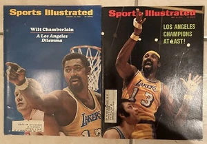 1965 1969 Sports Illustrated Los Angeles Lakers WILT CHAMBERLAIN Set Lot of 2 - Picture 1 of 1