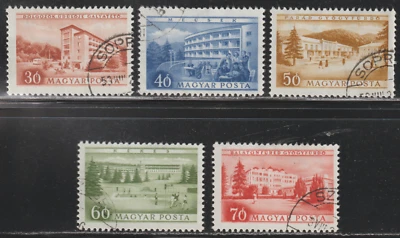 Hungary 1953 SC# 1036 - 1040  - Buildings - Five stamps - Used Lot # 69 - Image 1 of 2