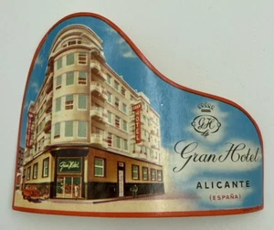 Adesivo etichetta bagaglio originale RARO vintage GRAN HOTEL Alicante SPAGNA - Foto 1 di 2