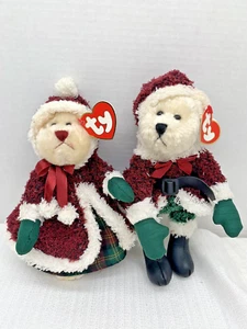TY Beanies Attic Treasures Collezione Mr. and Mrs. Babbo Natale Orso Peluche 2000 con etichette - Foto 1 di 14