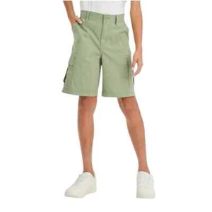 art class Boys XL (14) Green Flat Front Knee Length Chino Cargo Shorts - Picture 1 of 6