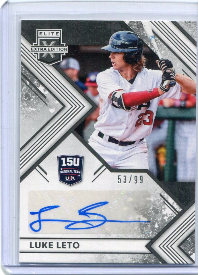 2018 Elite Extra Edition 15U Team Autographs Luke Leto Auto 53/99 - Image 1 of 1