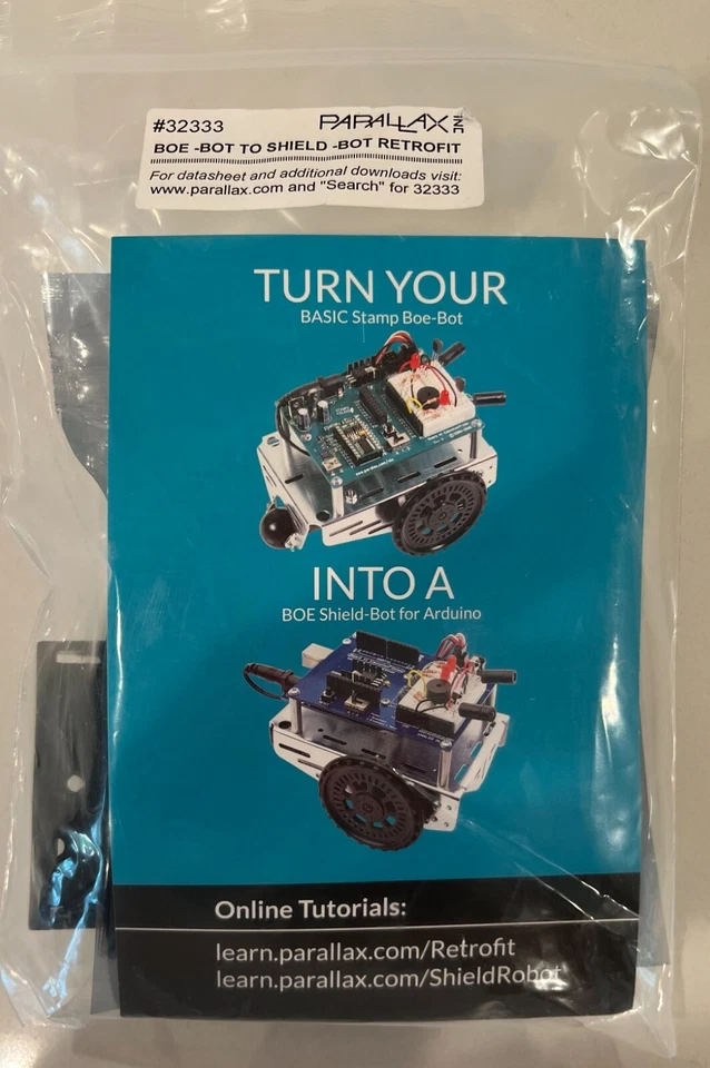 PARALLAX ROBOTICS BOE BOT TO SHEILD BOT RETROFIT KIT FOR ARDUNIO 32333 - NEW! - Image 1 of 2