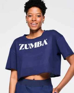 Zumba Out Loud Boxy Crop Top - Let's Go Indigo - XS  S  M   L ~ New! Free Ship! - Picture 1 of 2
