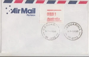 Frama stamp 1985 blank paper 1d on airmail cover Casuarina Northern Territory - Picture 1 of 1