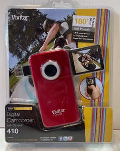 Vivitar Digital Camcorder DVR-410 mit Klappbildschirm Selfie Kamera Rot Brandneu - Bild 1 von 2