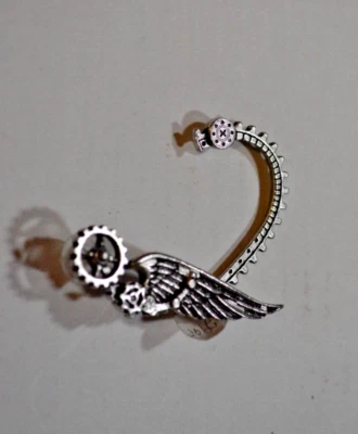 Pendiente Alquimia Gótica Ikarus Steampunk Ícaro Envoltura de Oreja Máquina Voladora Engranajes Foto 1 de 4
