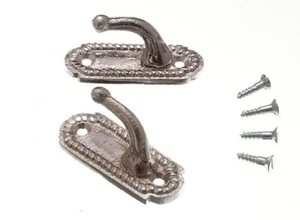 Nuevo 2 Pares de Cortina Soporte Alzapaños Pequeño Georgiano Cromado Metal - Uno - Imagen 1 de 1