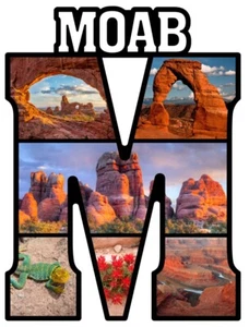 Imán de nevera Moab Utah Capital M diseño collage - Imagen 1 de 1