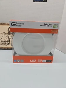 Commercial Electric T65 White Recessed LED Trim 5" X 6" NEW - Picture 1 of 6