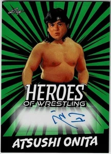 Atsushi Onita 23 Leaf Heroes of Wrestling Autographed Wrestling Card New - Picture 1 of 2