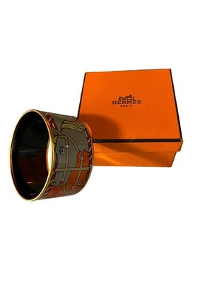 PULSERA BRAZALETE HERMES QUADRIGE ESMALTE EXTRA ANCHO Foto 1 de 4