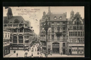 Cöln a. Rh., Wallrafplatz mit Stollwerckhaus und Hohestraße, Ansichtskarte 1911 - Picture 1 of 2