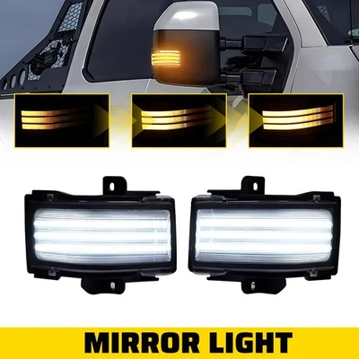 Sequential Clear LED Mirror Light For 2017-2023 Ford F250 F350 F450 Super Duty - Image 1 of 4