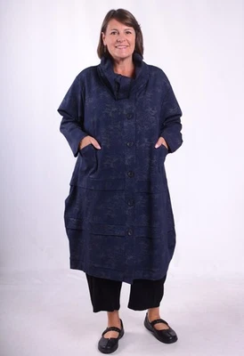 AKH GERMANY LAGENLOOK BALLOON JACKET/COAT PLUS SIZE POCKETS NAVY Size 24-26  B45 - Image 1 of 4