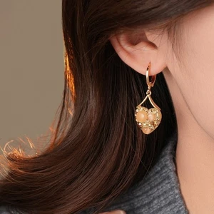 Champagne Earrings Heart-shaped Dangle Earrings Drop Earrings for Women Girls - Photo 1/7