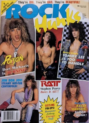 Rock Scene Magazine Rock Hunks 1988 Poison, Ratt, White Lion, Europe, Hurricane  - Image 1 of 4