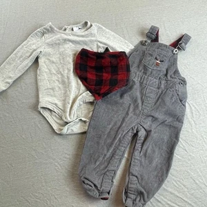 Tommy Bahama Bebé Pana Mono Camisa y Bandana 6-9m Reno Cuadros Búfalo - Imagen 1 de 5