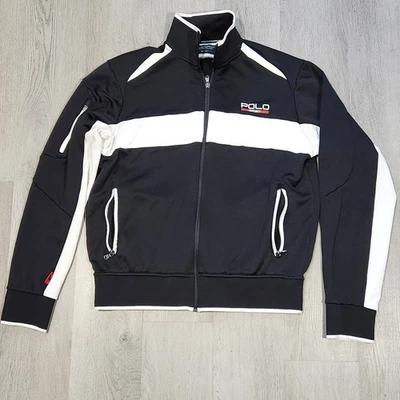 Chaqueta Polo Ralph Lauren Deportiva con Cremallera Hombres Talla Mediana Rendimiento Motociclista Negra Golf Foto 1 de 4