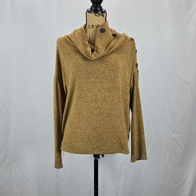 Maurices 24/7 Acogedor Suave Tejido Capucha Cuello Suéter Botón Hombro Top Mujer Mediano Foto 1 de 4