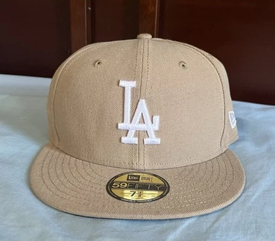 New Era 59Fifty Los Angeles Dodgers Fitted Cap, Size 7 1/8, Khaki/Tan - Image 1 of 4