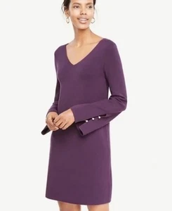 Ann Taylor Purple Dress With Pearl Detail Size XL - Picture 1 of 6