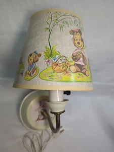 Wall Lamp Vintage Bears 60s Children's Nursery  Wall Light Night Light Retro  - Picture 1 of 18