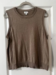 Chaleco Suéter J.Crew Mediano Beige Cuello Redondo Sin Mangas XL - Imagen 1 de 3