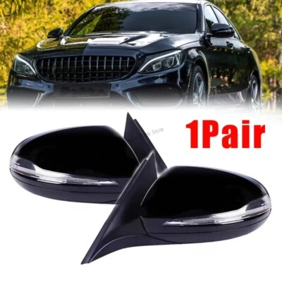 2Pcs For Mercedes Benz W205 C Class C300 2014-2018 Side View Mirror W/Blind Spot - Image 1 of 4