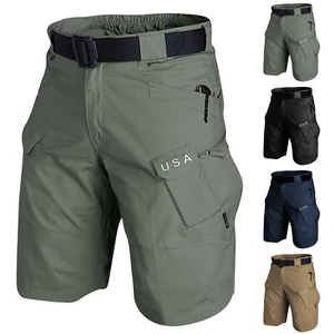 Summer Men's Sports Cotton Linen Loose USA Shorts Pocket Jogging Shorts Pants - Picture 1 of 27