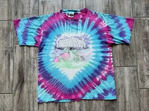 Vintage 1991 Shroomarama Mushroom Psychedelic T-Shirt Tie Dye Shrooms Size L - Picture 1 of 12