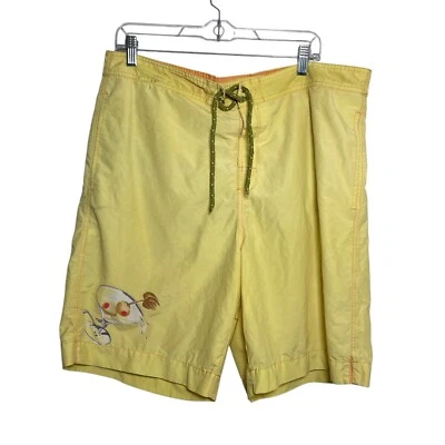 Tommy Bahama Pantalones Cortos de Natación Para Hombre Grandes Amarillos Malla Forrados Tabla Baúl Bolsillo Verano Foto 1 de 4