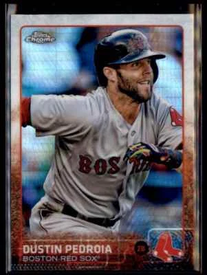 2015 Topps Chrome Prism Refractor Dustin Pedroia Boston Red Sox #172 - Image 1 of 2