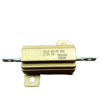 Dale RH-25 2.5 Ohmios 1% 25W Aluminio Carcasa Alambre Herida Resistencia Potencia Lote de (5) Foto 1 de 2